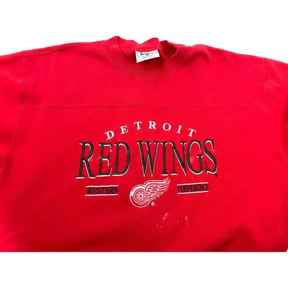 VTG Detroit Red Wings Embroidered NHL Sweatshirt  LARGE 1990's Lee Sport READ - Picture 12 of 16